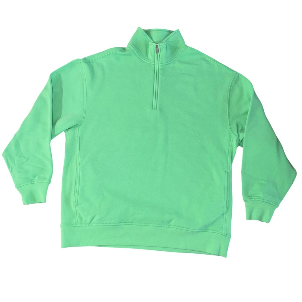 Athleta Forever Fleece 1/4 Zip Sweatshirt Valley Green Medium - Picture 2 of 11